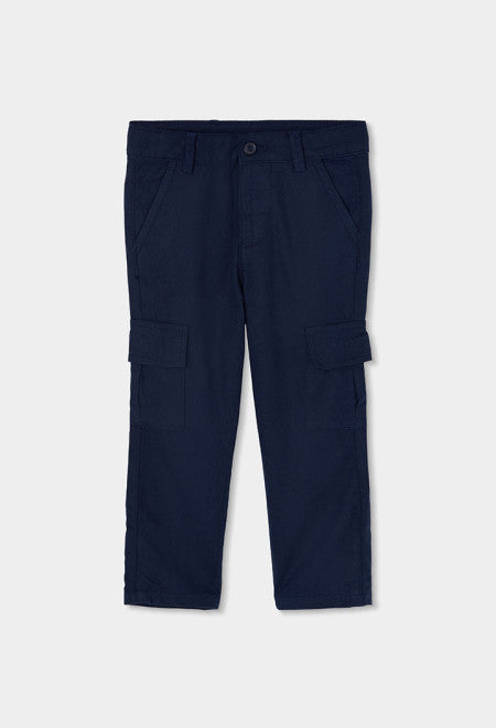 PANTALÓN DE LINO DE NIÑO AZUL MARINO