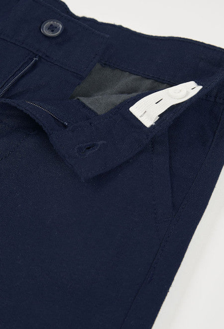 PANTALÓN DE LINO DE NIÑO AZUL MARINO