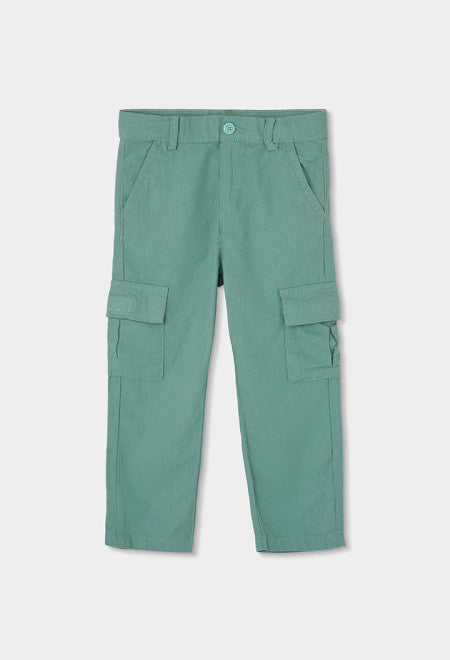 PANTALÓN DE LINO DE NIÑO VERDE