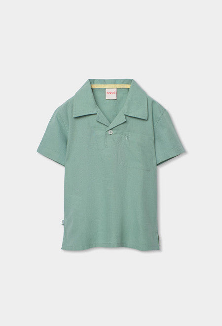 POLO DE LINO DE NIÑO VERDE