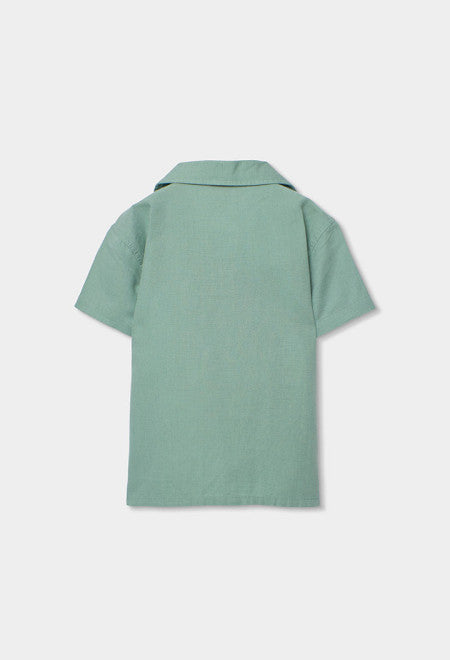 POLO DE LINO DE NIÑO VERDE