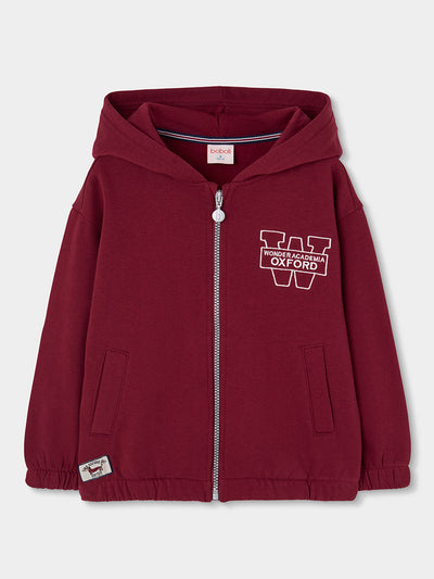 CHAQUETA DE FELPA BURDEOS NIÑO