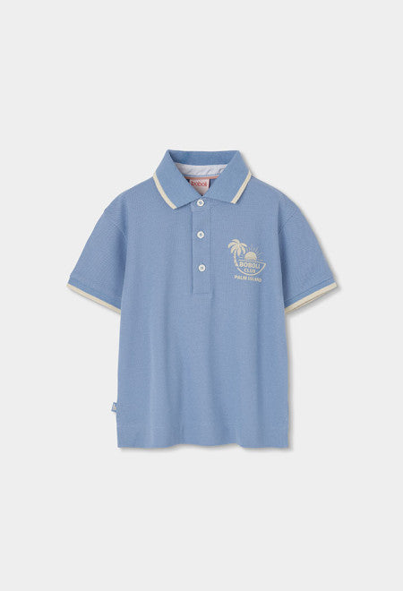 POLO PIQUÉ DE NIÑO AZUL