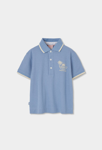 POLO PIQUÉ DE NIÑO AZUL