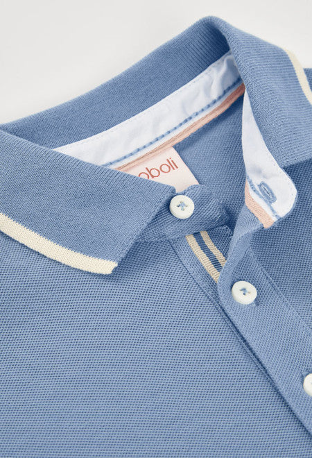 POLO PIQUÉ DE NIÑO AZUL