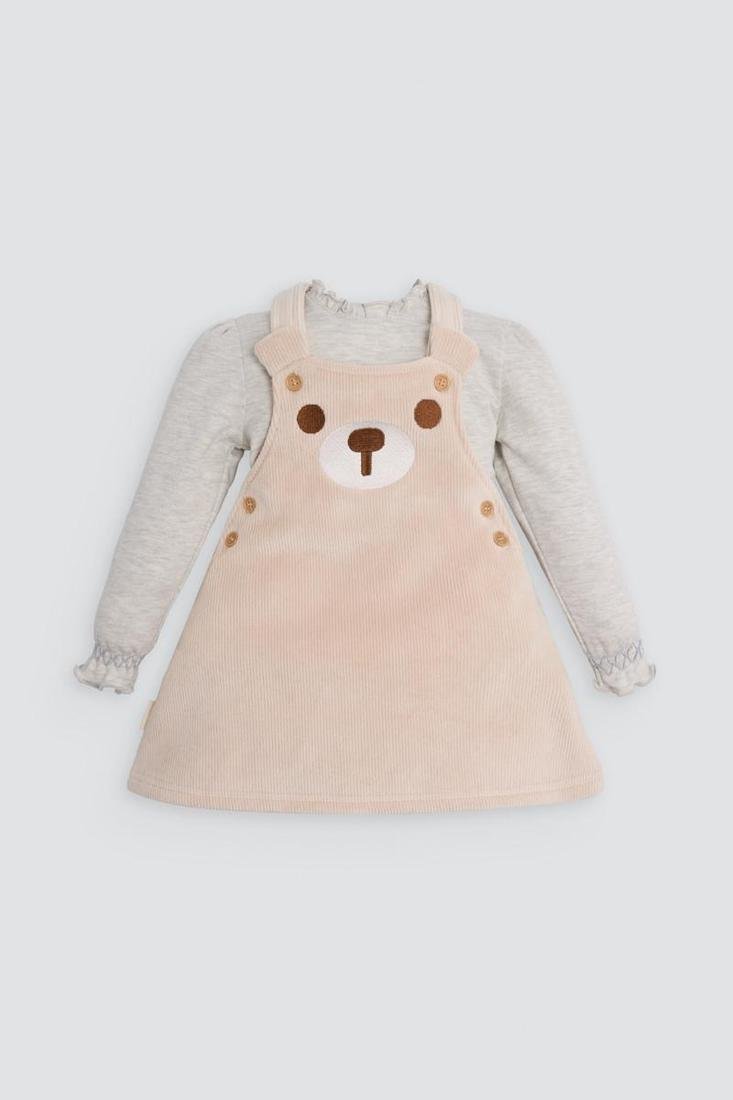 CONJUNTO DE BEBÉ CON PETO DE OSITO
