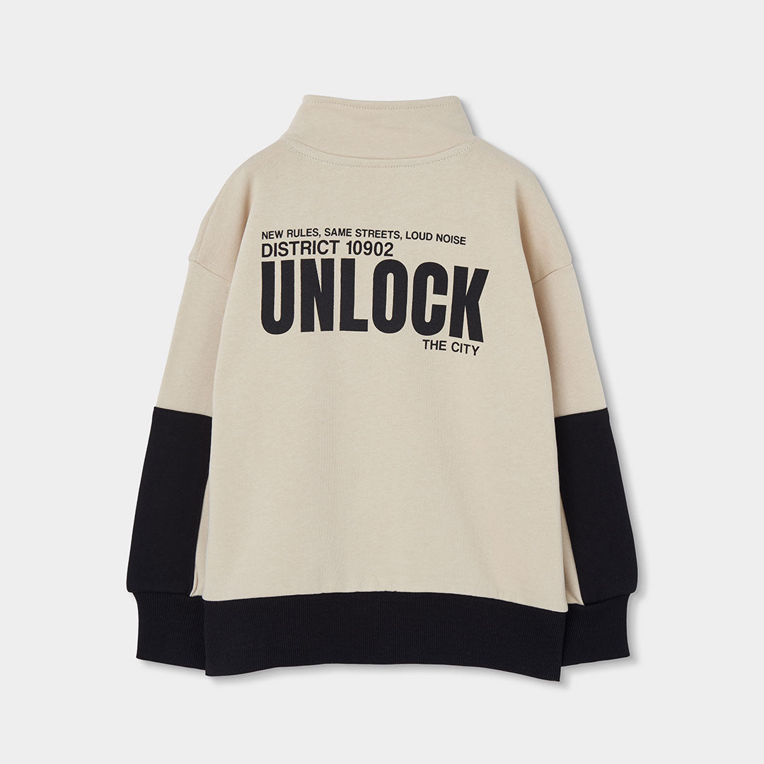 CONJUNTO MANGA LARGA BEIGE NIÑO