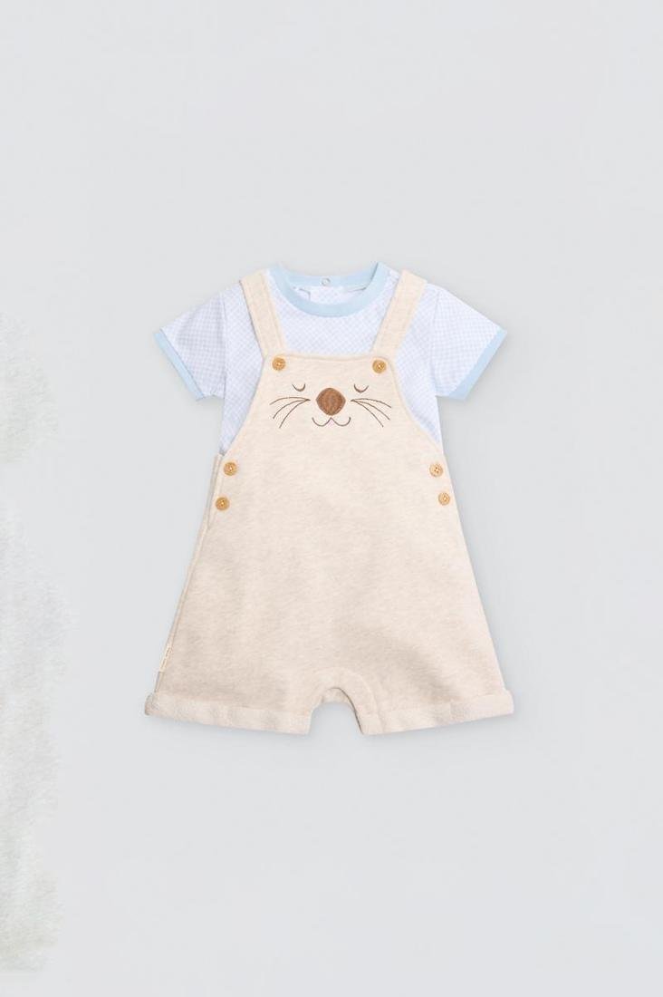 CONJUNTO BEBÉ CON PETO AMARILLO