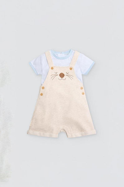 CONJUNTO BEBÉ CON PETO AMARILLO