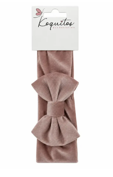 BANDA ELÁSTICA DE TERCIOPELO ROSA COLORETE