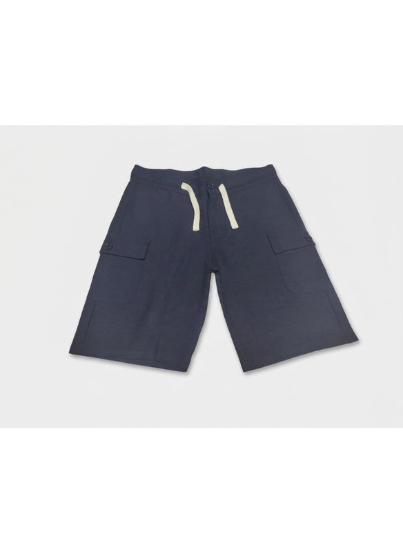 PANTALÓN CORTO AZUL MARINO NIÑO CON CORDONES BLANCOS