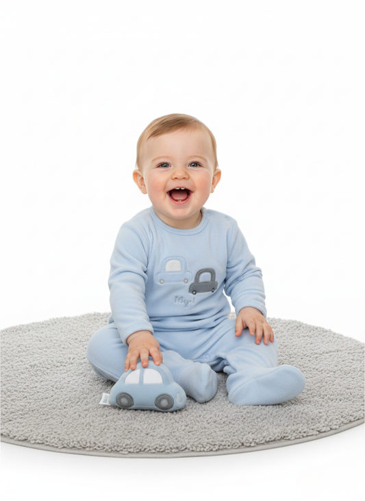 PELELE DE FELPA AZUL DE COCHES