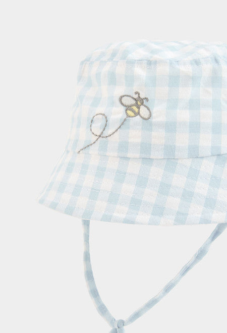 GORRO DE PLAYA CON CUADROS VICHY