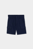BERMUDAS DE LINO AZUL MARINO