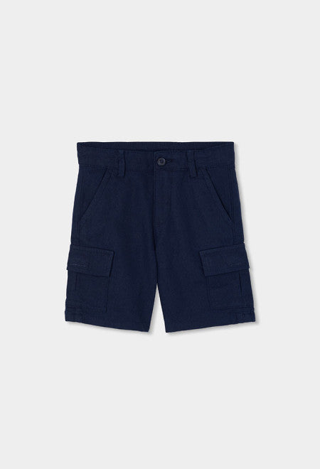 BERMUDAS DE LINO AZUL MARINO
