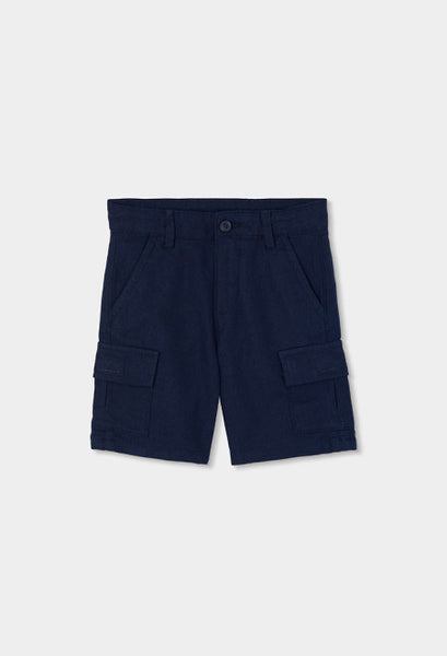 BERMUDAS DE LINO AZUL MARINO