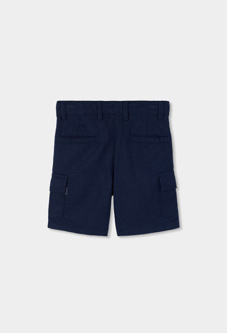 BERMUDAS DE LINO AZUL MARINO