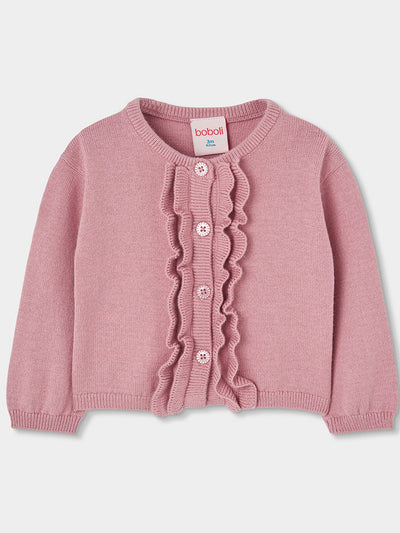 CHAQUETA TRICOTOSA ROSA PARA BEBÉ
