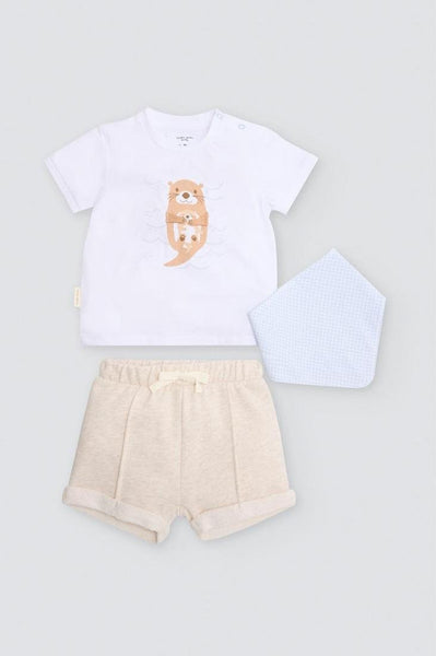 CONJUNTO DE BEBÉ BLANCO DE 3 PIEZAS