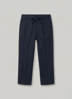 PANTALÓN CORTO AZUL MARINO NIÑO CON CORDONES AZULES