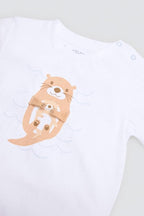 CONJUNTO DE BEBÉ BLANCO DE 3 PIEZAS