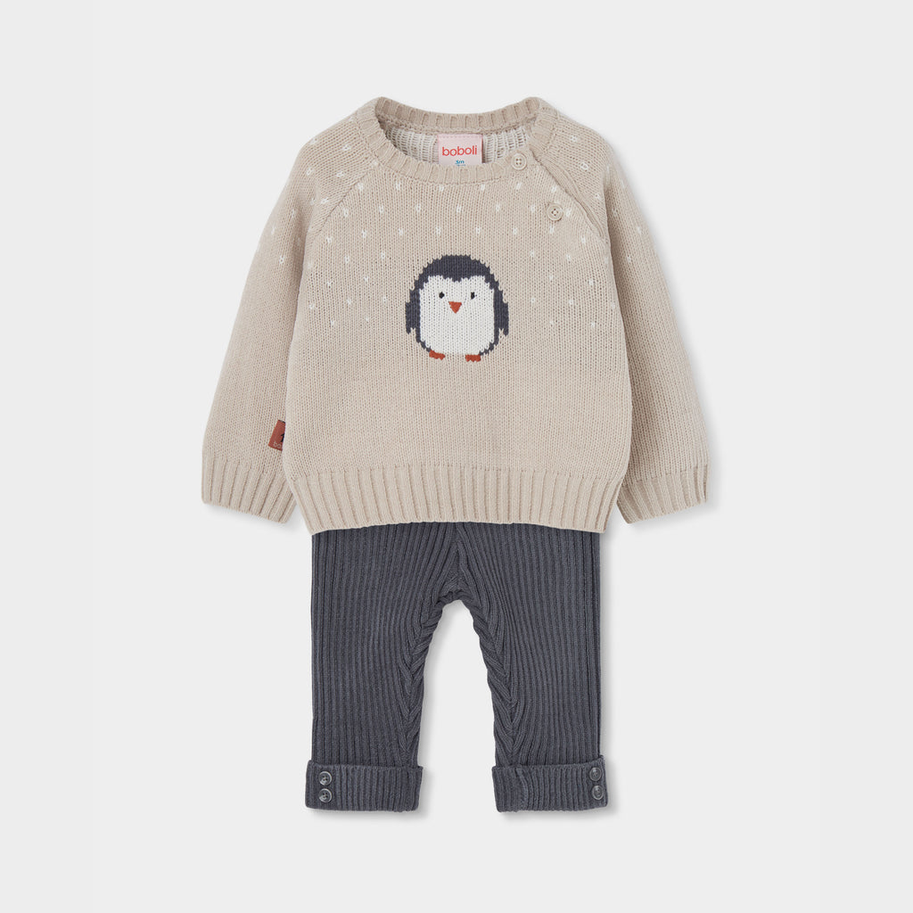 CONJUNTO DE BEBÉ TRICOTOSA PINGÜINO