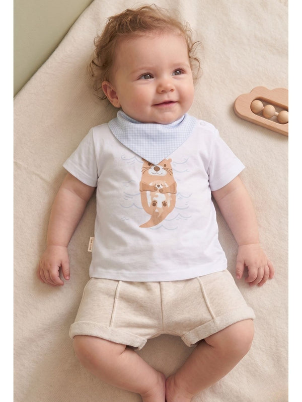 CONJUNTO DE BEBÉ BLANCO DE 3 PIEZAS