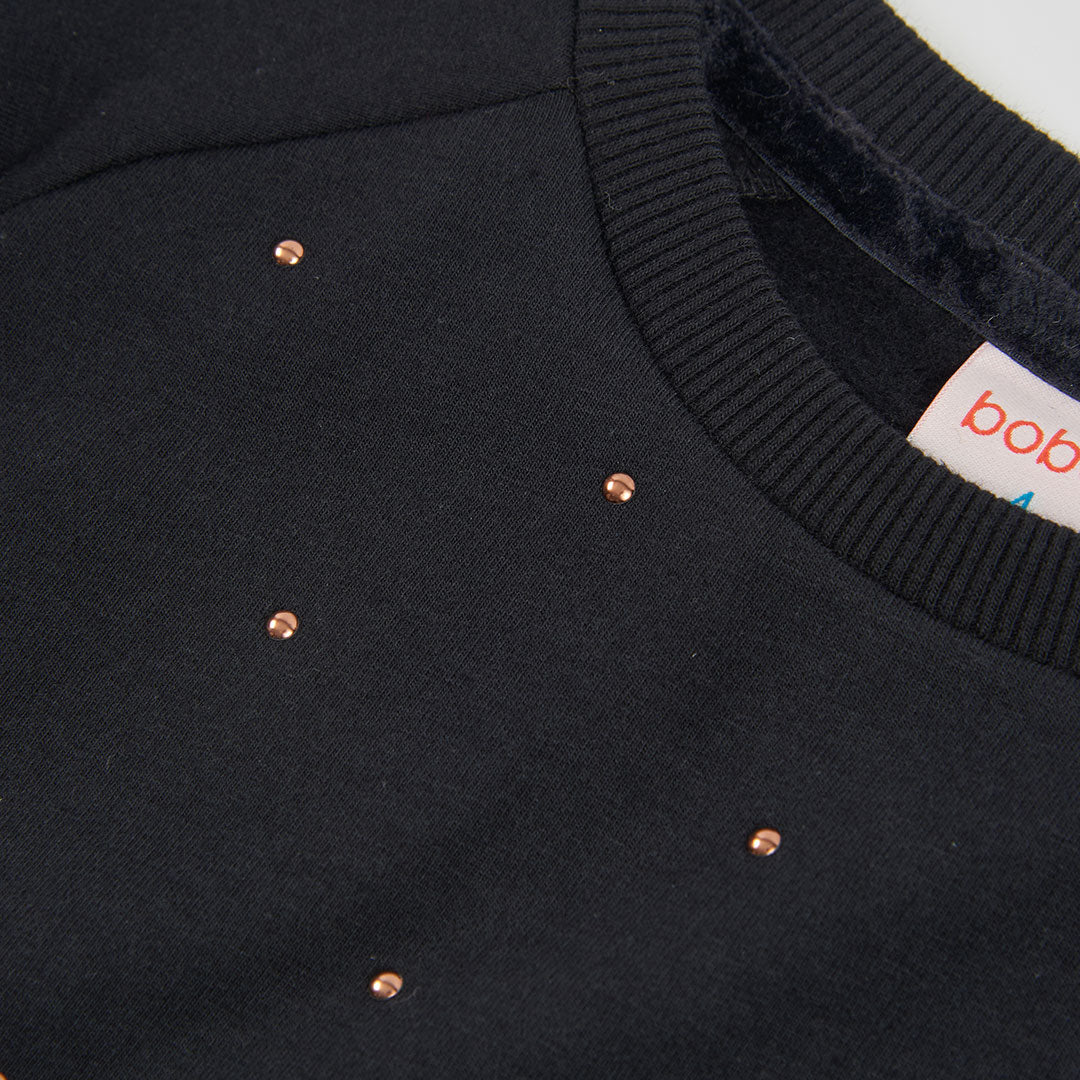 SUDADERA DE MANGA LARGA NEGRA NIÑA