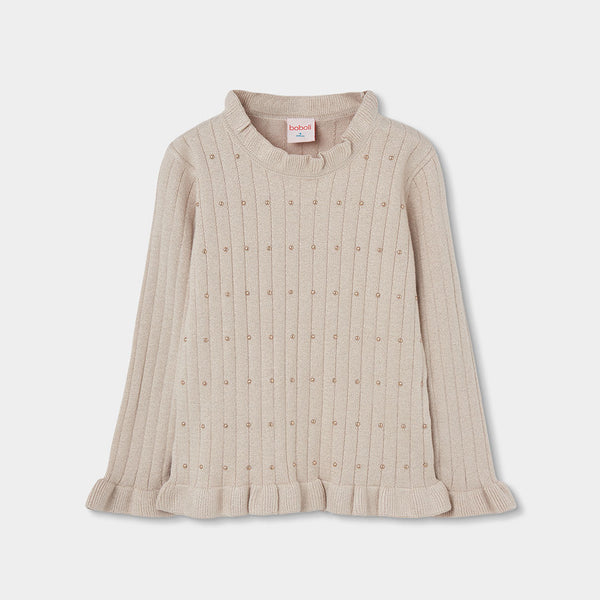 SUDADERA DE MANGA LARGA CRUDO NIÑA