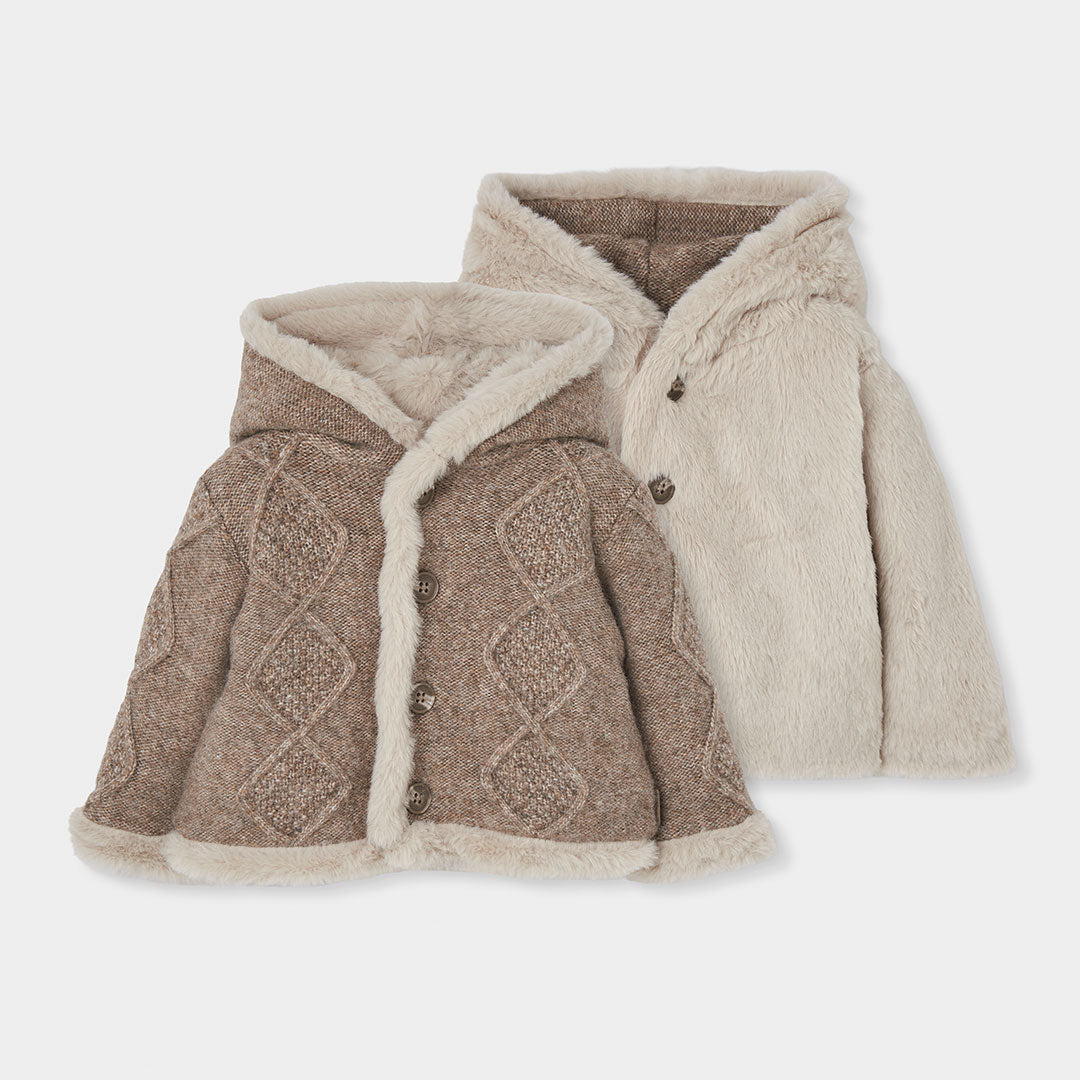 CHAQUETA TRICOTOSA REVERSIBLE PARA BEBÉ