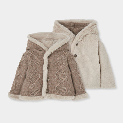 CHAQUETA TRICOTOSA REVERSIBLE PARA BEBÉ