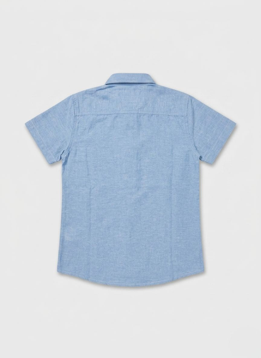 CAMISA MANGA CORTA NIÑO AZUL