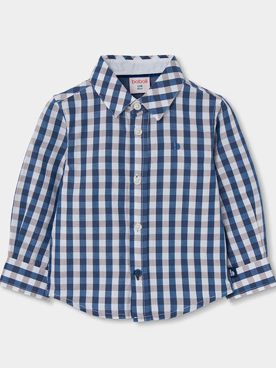 CAMISA DE MANGA LARGA A CUADROS NIÑO