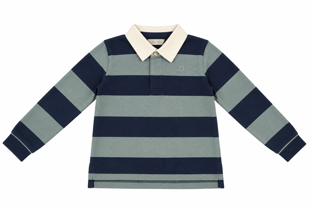 POLO DE RAYAS MARINO Y CELESTE ELEO