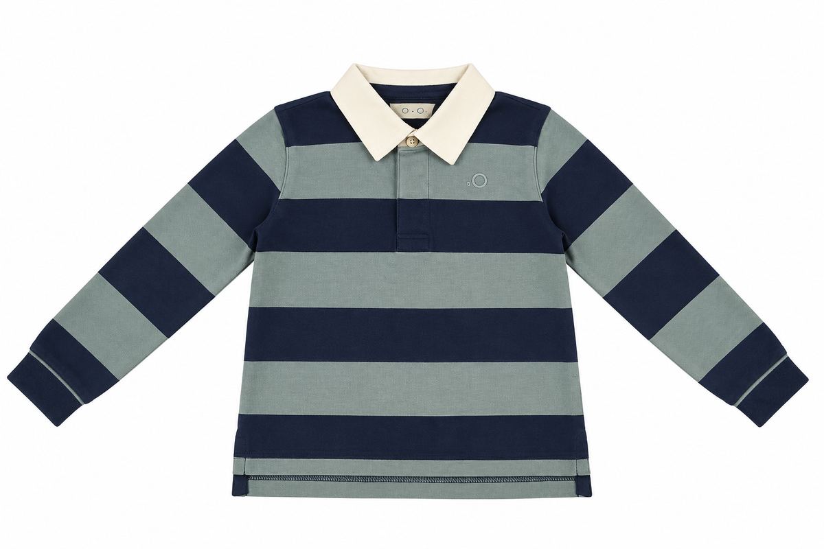 POLO DE RAYAS MARINO Y CELESTE ELEO