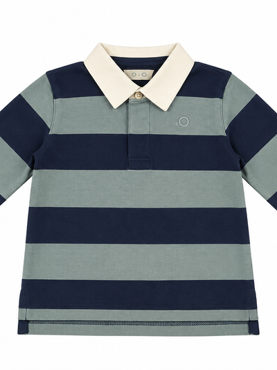 POLO DE RAYAS MARINO Y CELESTE ELEO