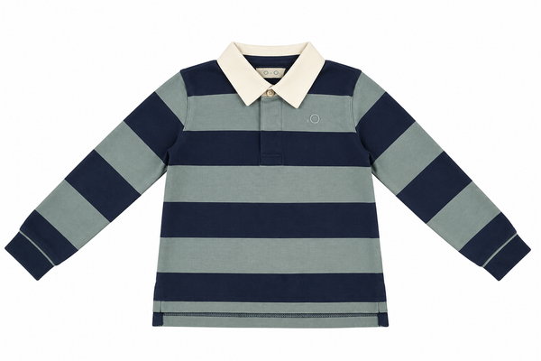 POLO DE RAYAS MARINO Y CELESTE ELEO