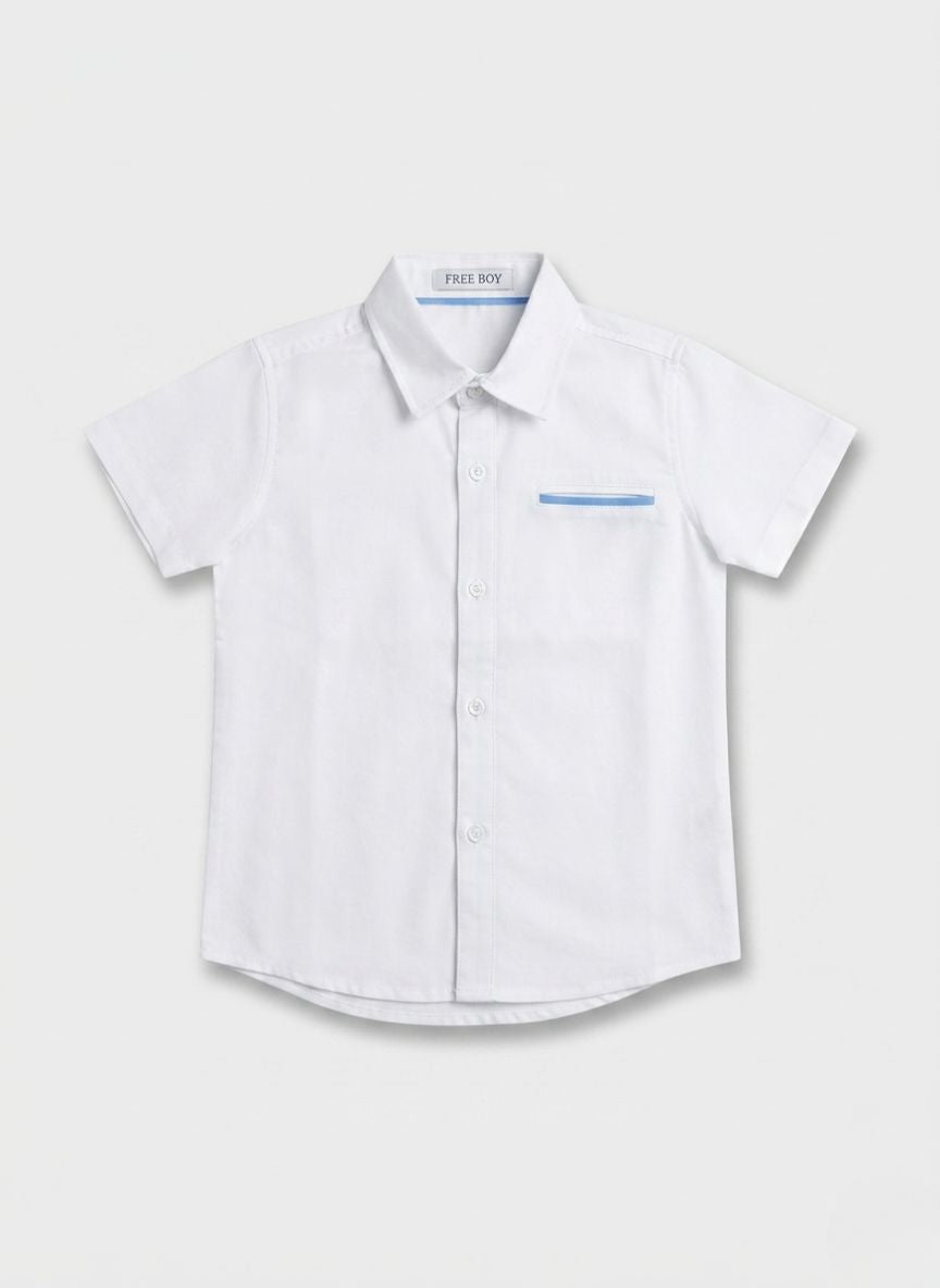 CAMISA MANGA CORTA NIÑO BLANCA