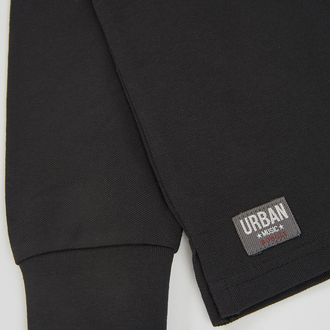 POLO DE MANGA LARGA NEGRO NIÑO