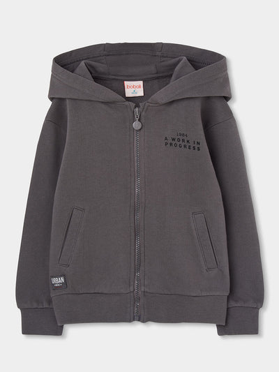 CHAQUETA DE FELPA GRIS NIÑO