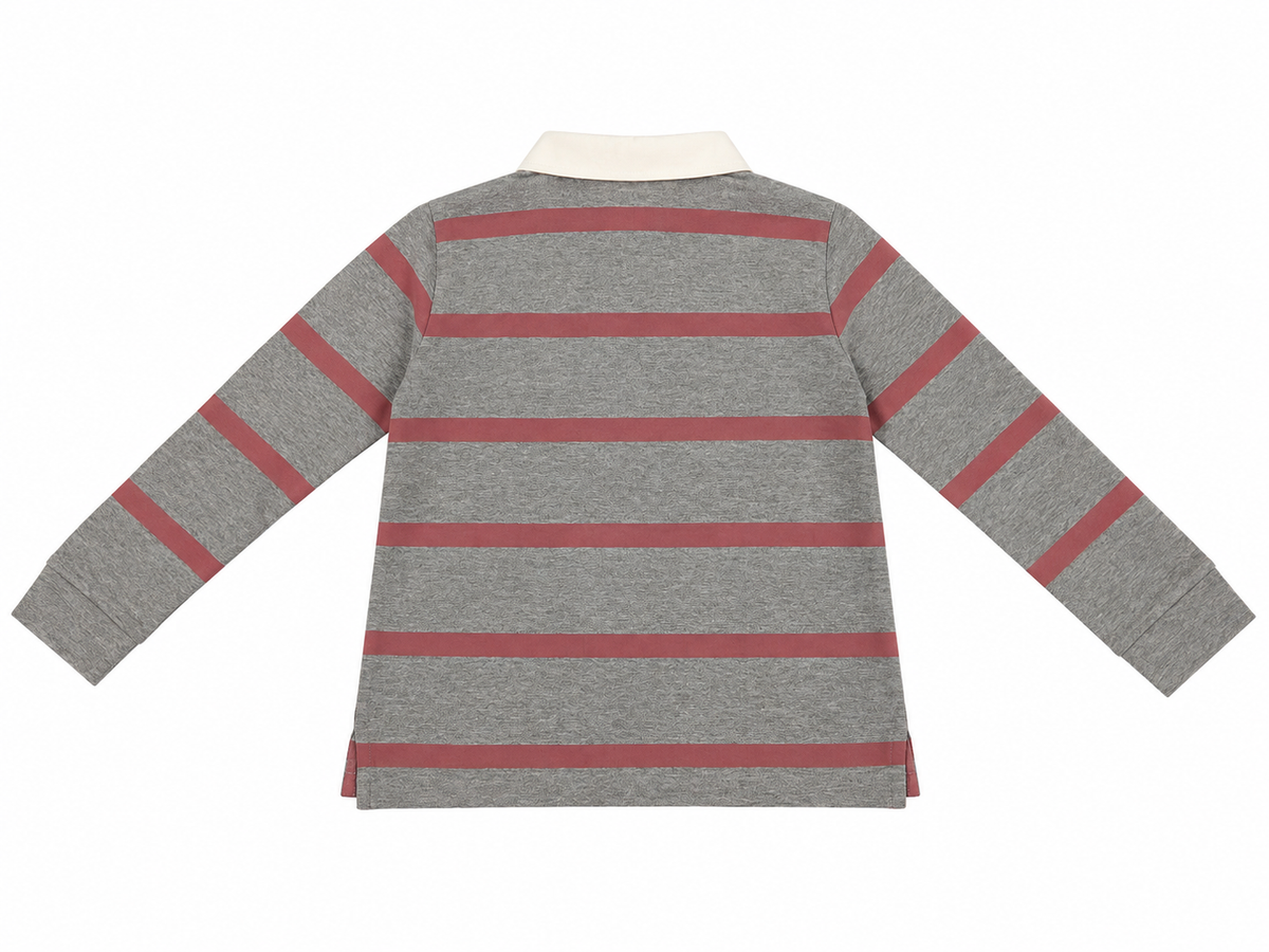POLO DE RAYAS GRIS Y ROSA ELEO