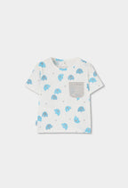 CONJUNTO BLANCO DE PUNTO CON ESTAMPADAO DE ELEFANTES