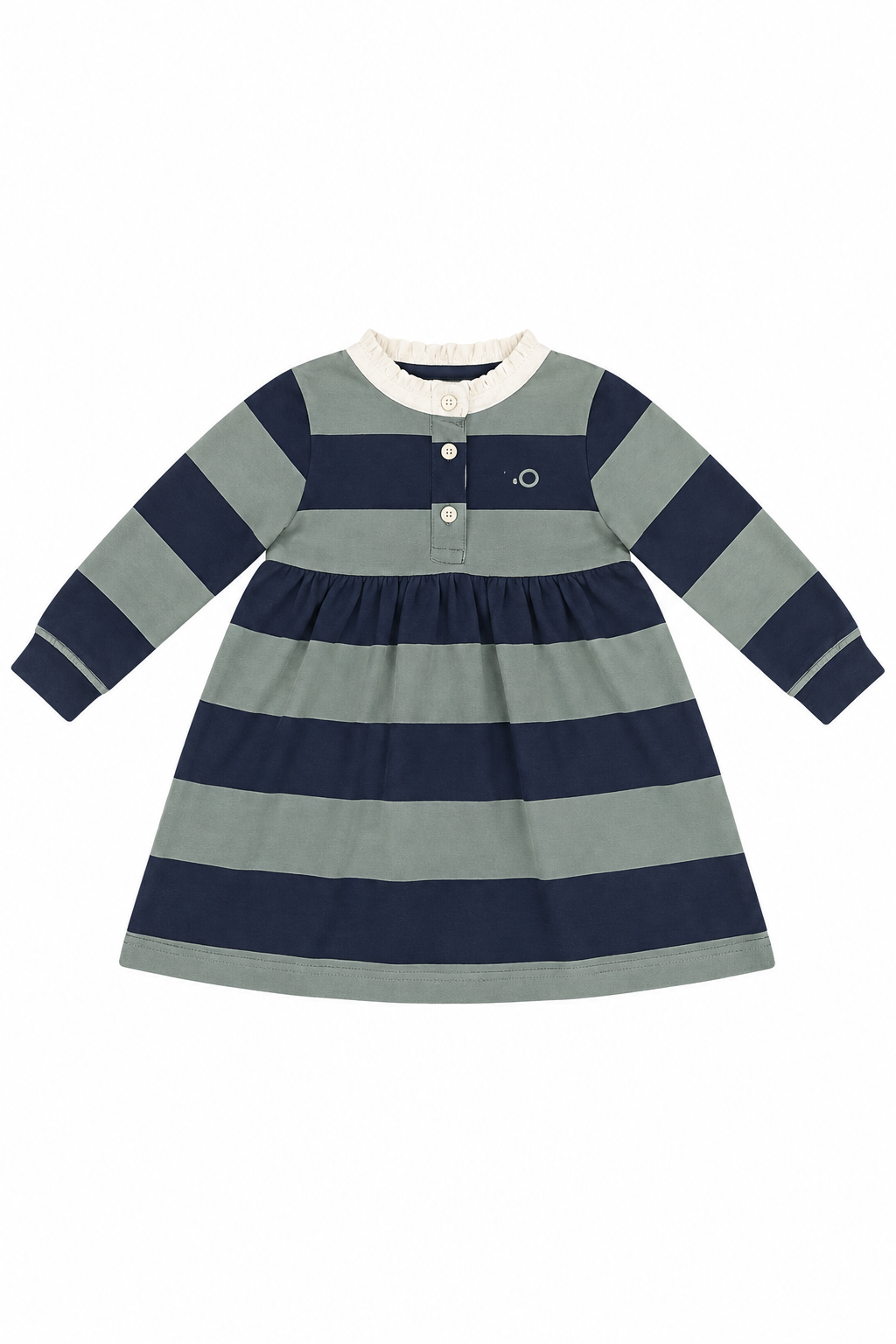 POLO VESTIDO DE RAYAS MARINO Y CELESTE NIÑA ELEO