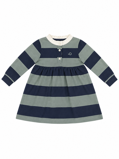 POLO VESTIDO DE RAYAS MARINO Y CELESTE NIÑA ELEO