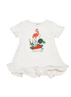 CAMISETA DE MANGA CORTA CON VOLANTE NIÑA FLAMENCO
