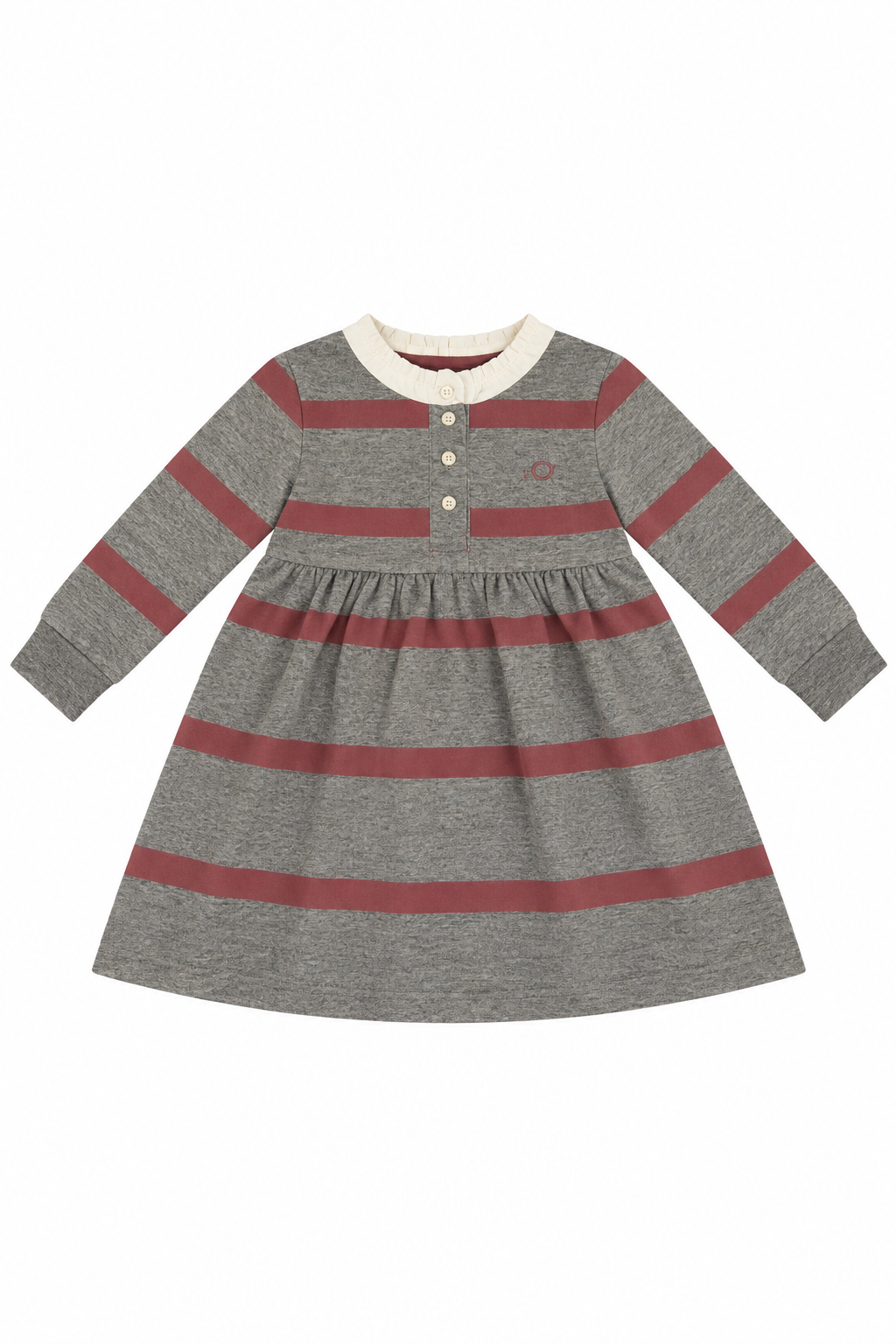 POLO VESTIDO DE RAYAS GRIS Y ROSA NIÑA ELEO