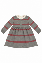 POLO VESTIDO DE RAYAS GRIS Y ROSA NIÑA ELEO