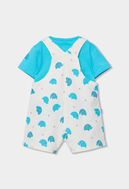 CONJUNTO DE PUNTO CON ESTAMPADO DE ELEFANTES BLANCO