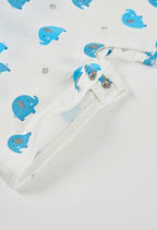 CONJUNTO DE PUNTO CON ESTAMPADO DE ELEFANTES BLANCO