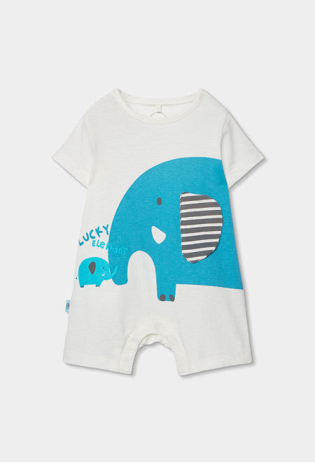 PELELE DE PUNTO BLANCO CORTO CON ELEFANTE